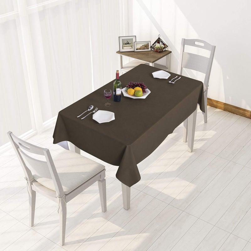 sancua 100% Waterproof Rectangle PVC Tablecloth - 54 x 78 Inch - Oil Proof Spill Proof Vinyl Table Cloth, Wipe Clean Table Cover for Dining Tables, Buffet Parties and Camping, Coffee - Image 2
